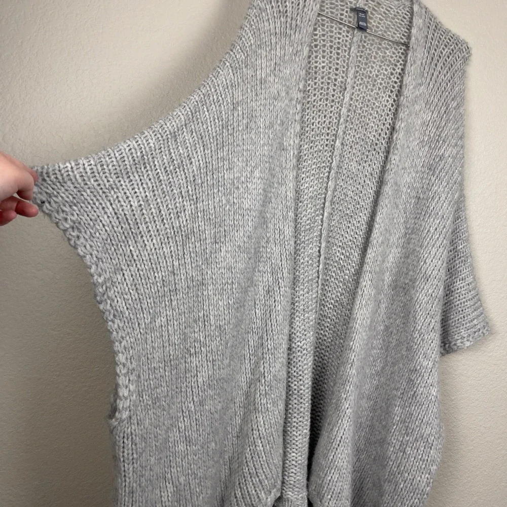 Aerie‎ Loose Knit Gray Open Front Cardigan Poncho Shawl One Size Oversized